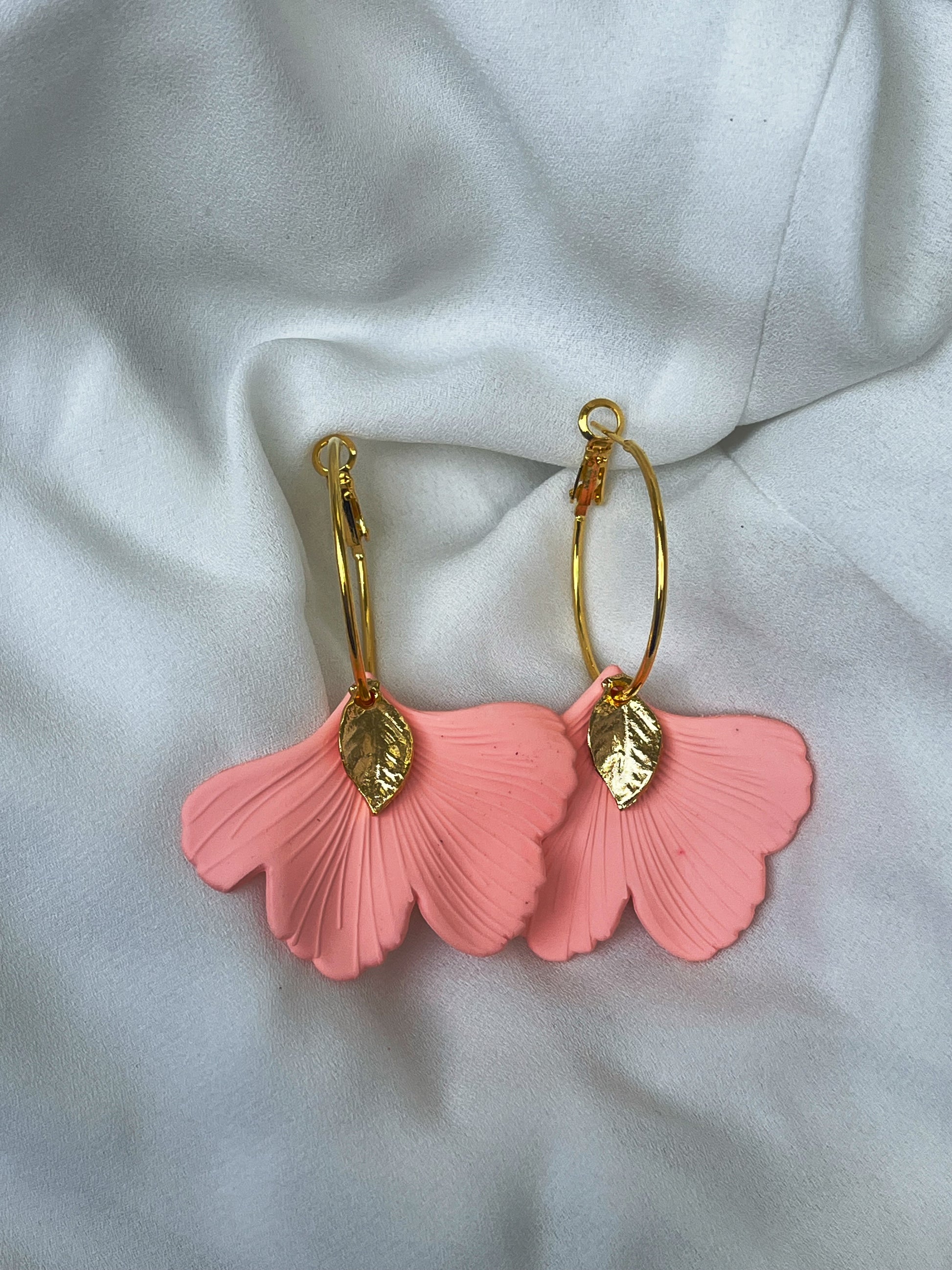 Gingko Leaf Hoops - Various Colours - Kybalion Jewellery