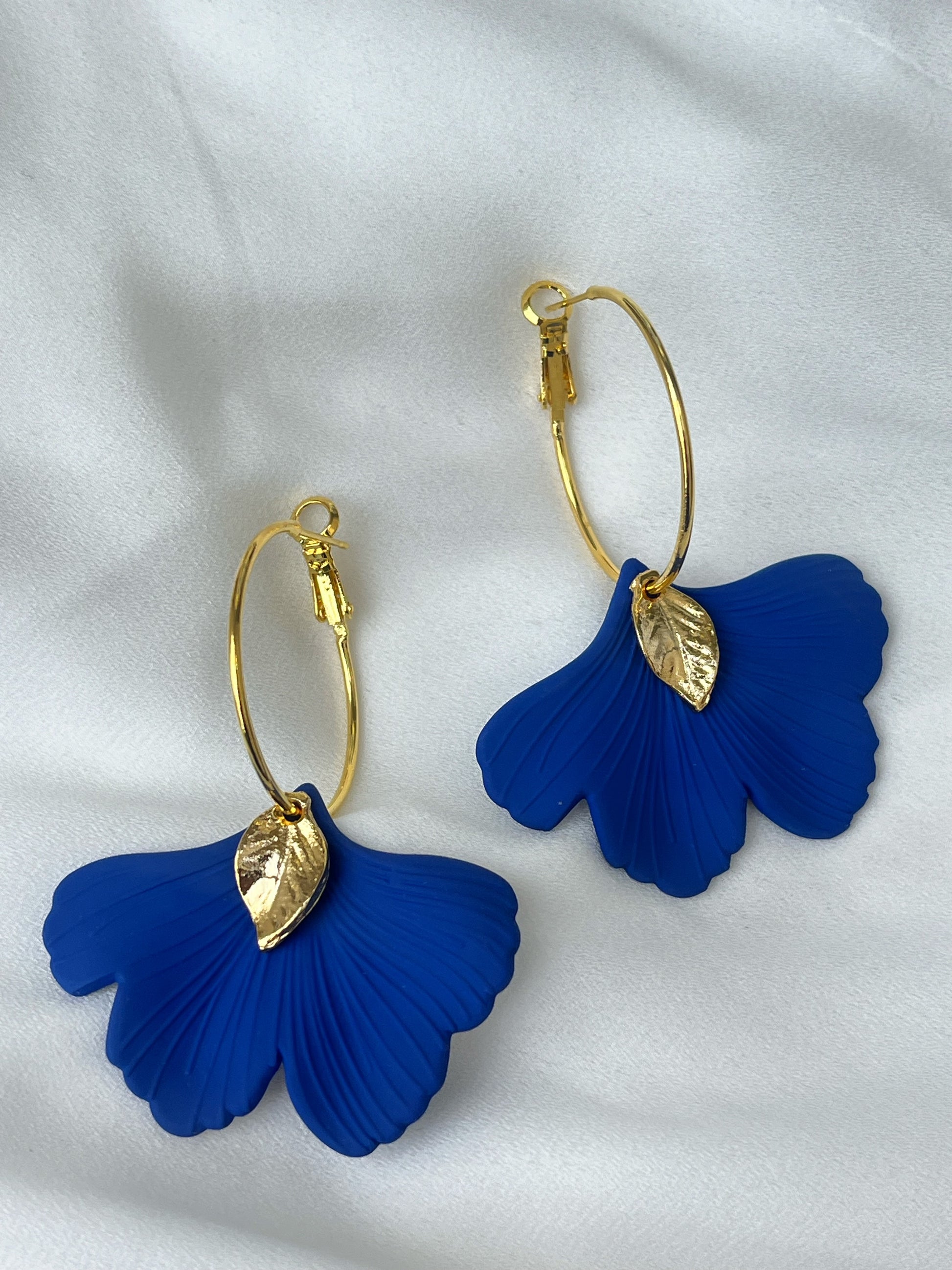 Gingko Leaf Hoops - Various Colours - Kybalion Jewellery