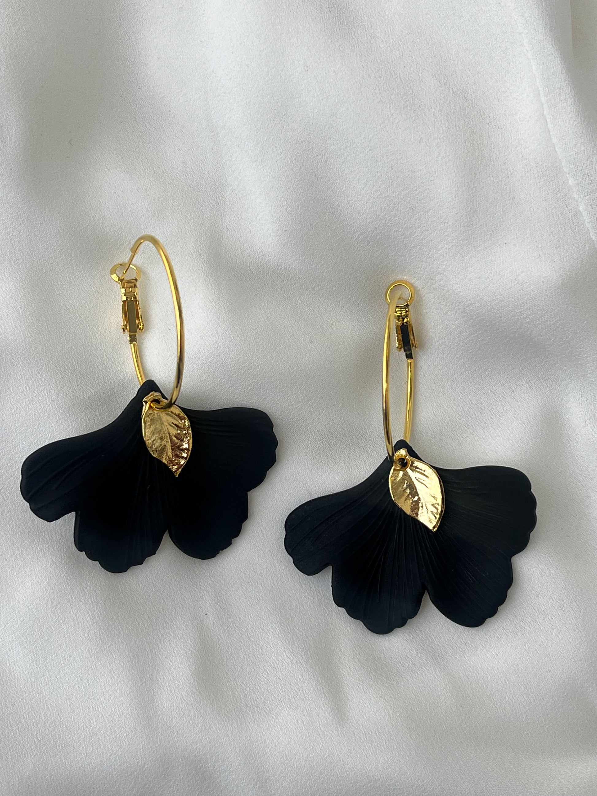 Gingko Leaf Hoops - Various Colours - Kybalion Jewellery