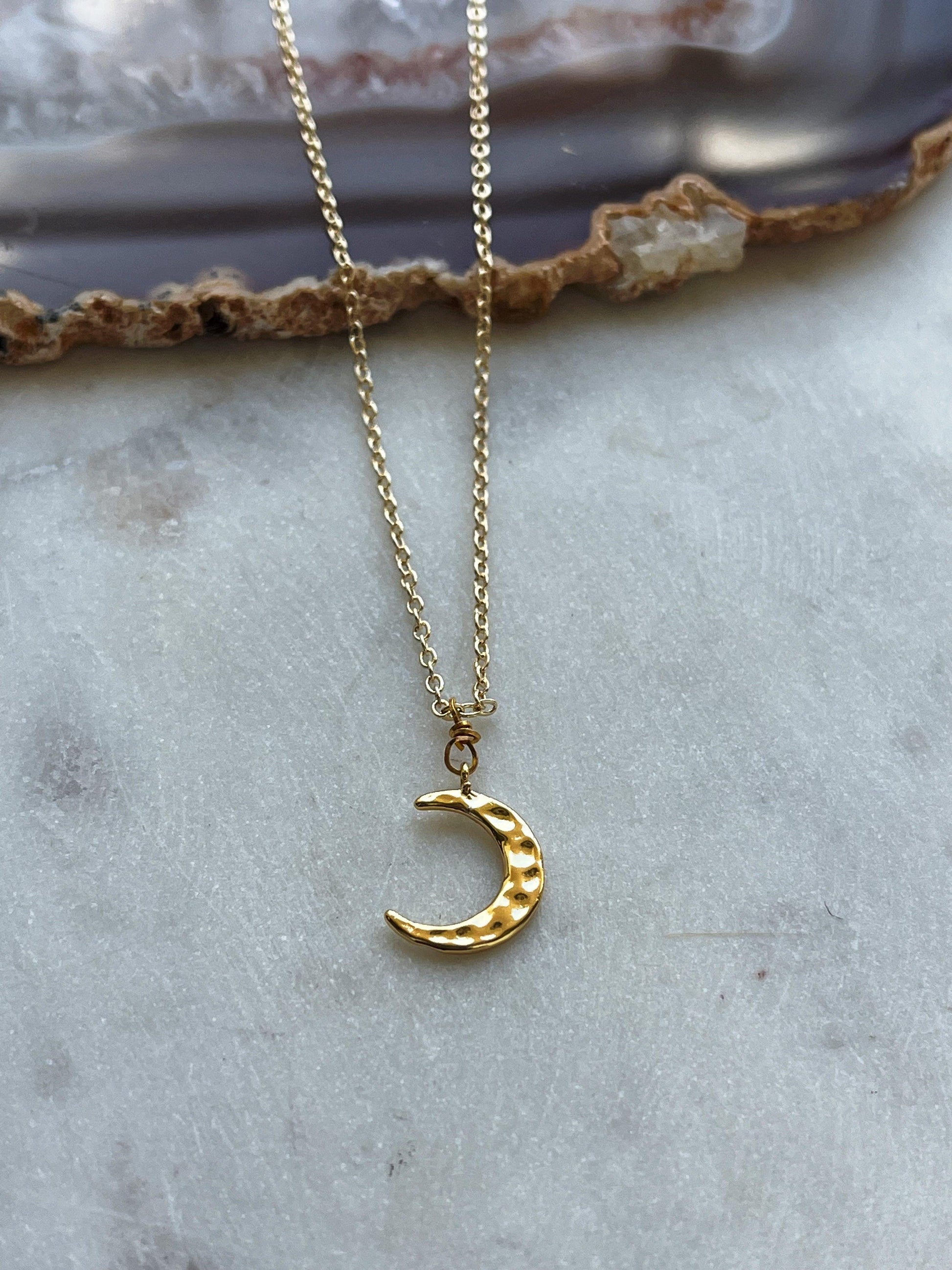 Hammered Moon Necklace - Kybalion Jewellery