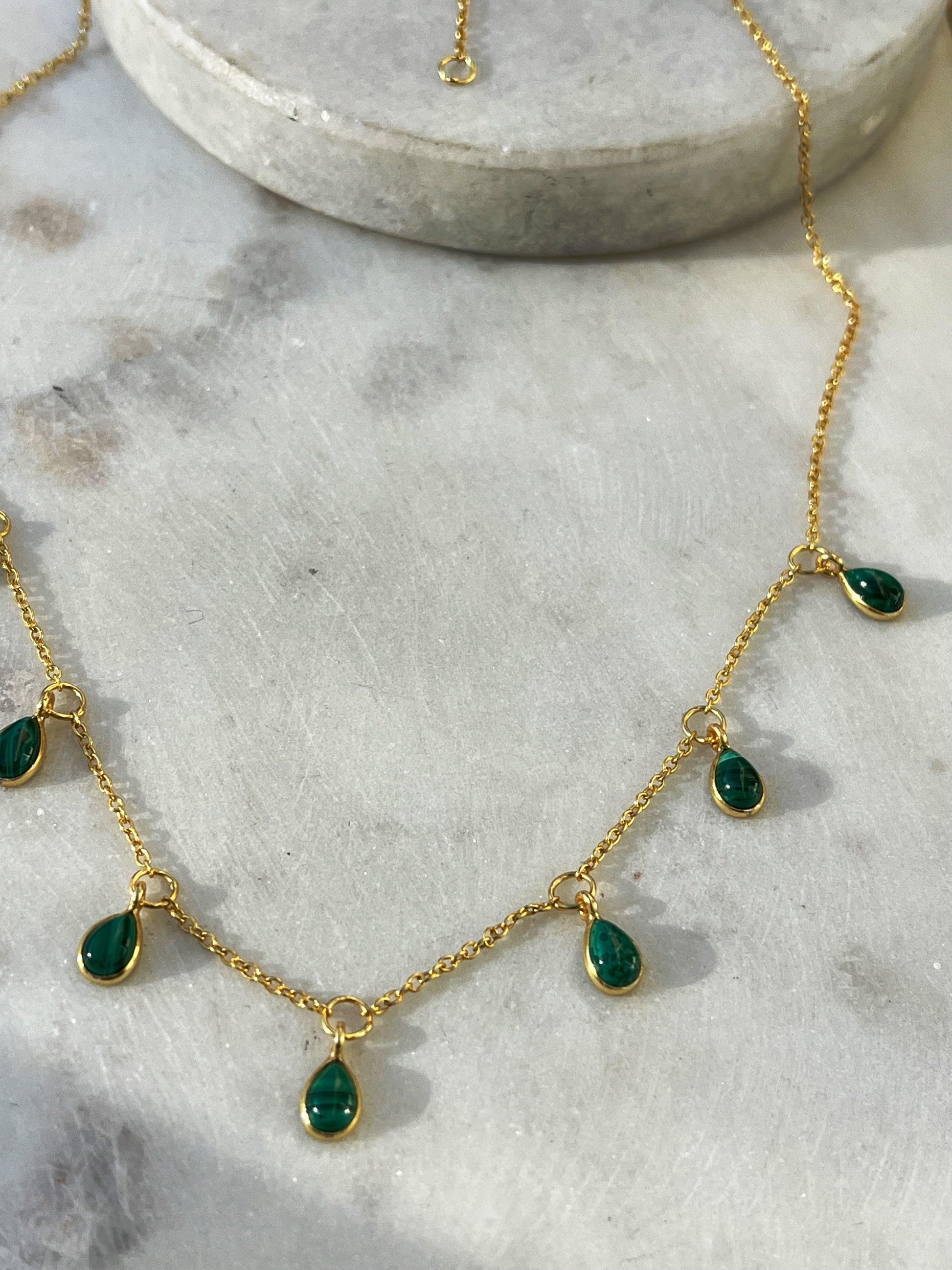 Juliet Necklace - Malachite/Moonstone/Tourmaline - Kybalion Jewellery
