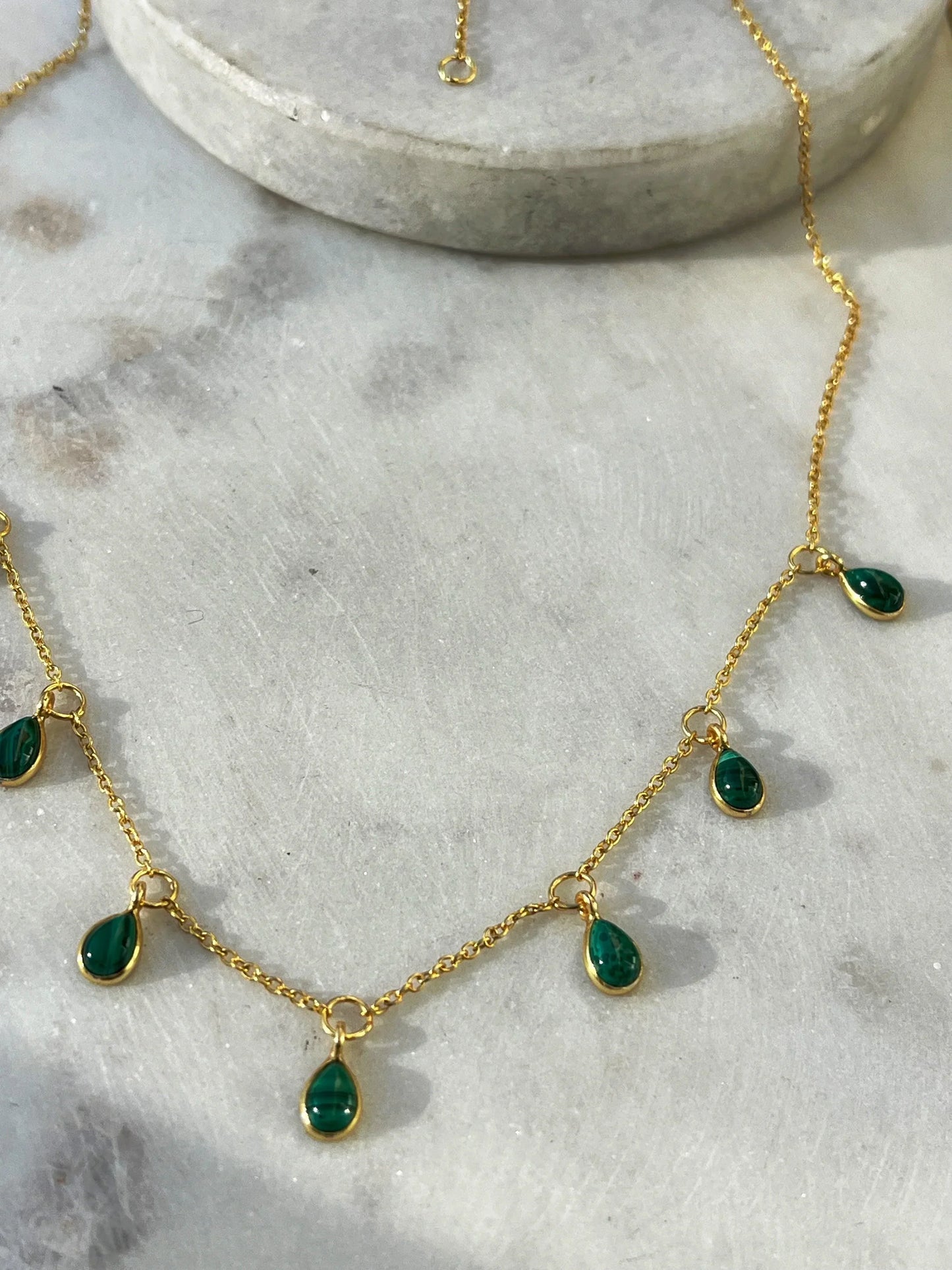 Juliet Necklace - Malachite/Moonstone/Tourmaline - Kybalion Jewellery