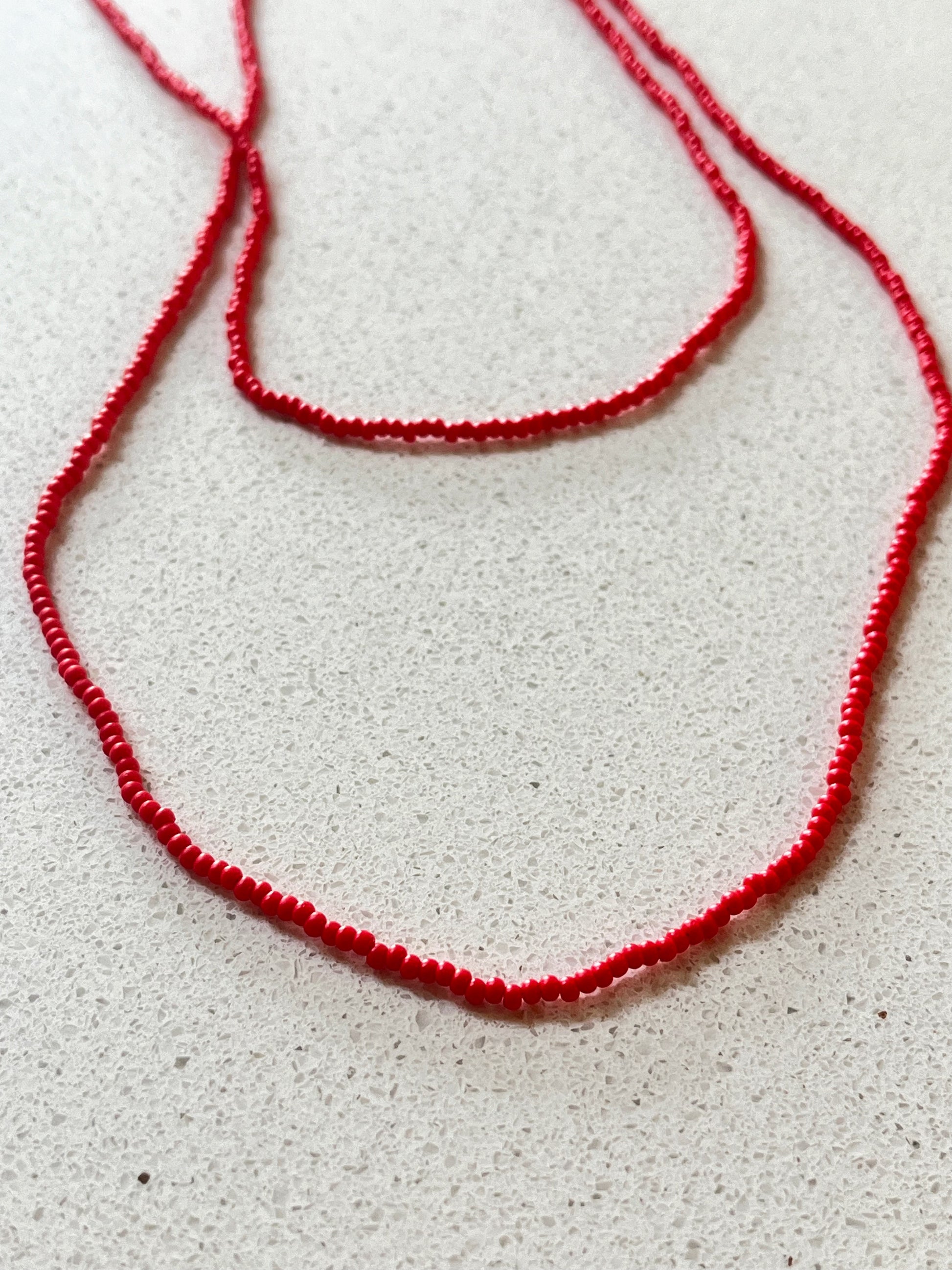 Layering Seed Bead Red Necklace - Kybalion Jewellery