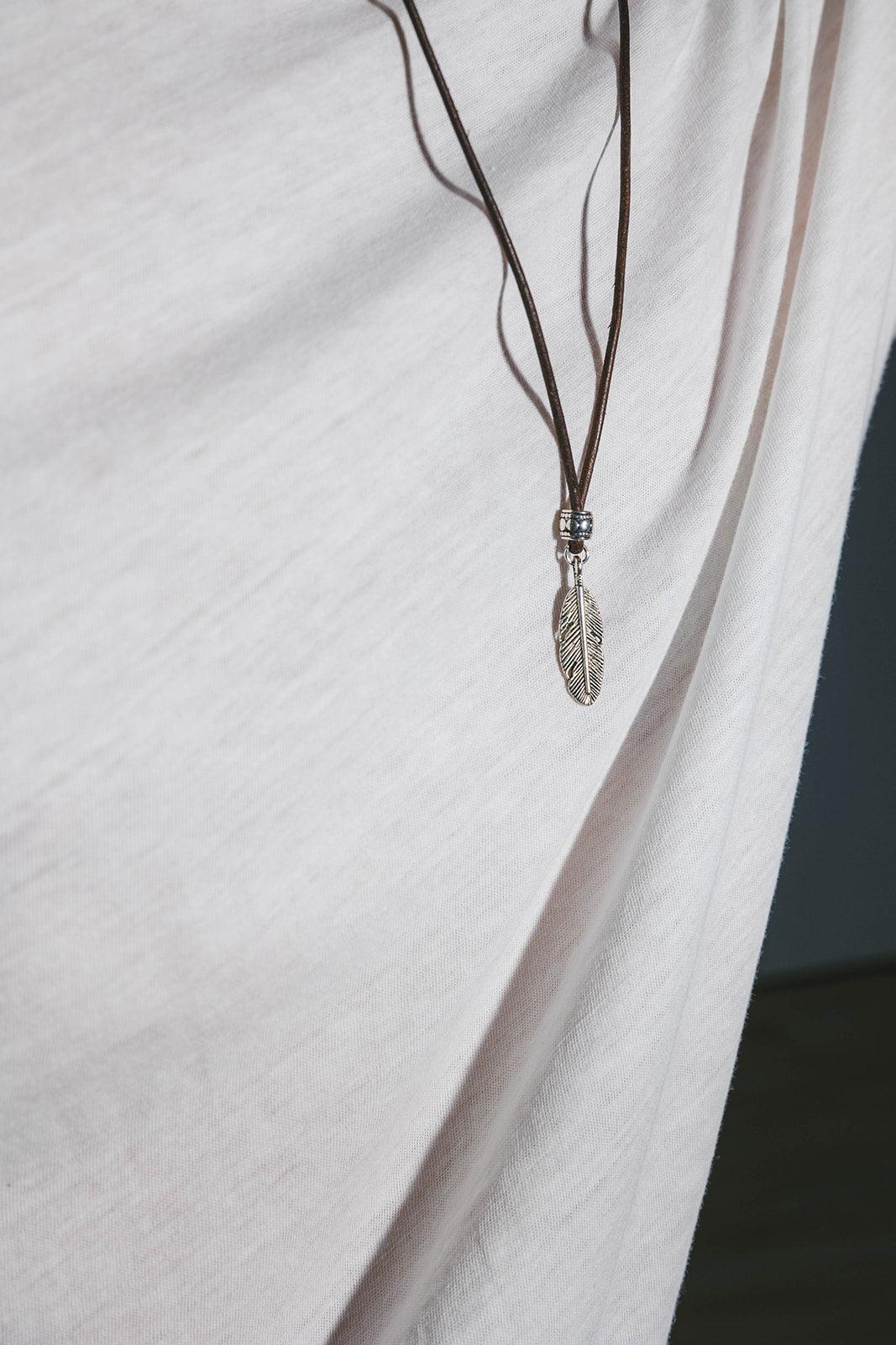 Leather Feather Necklace - Kybalion Jewellery