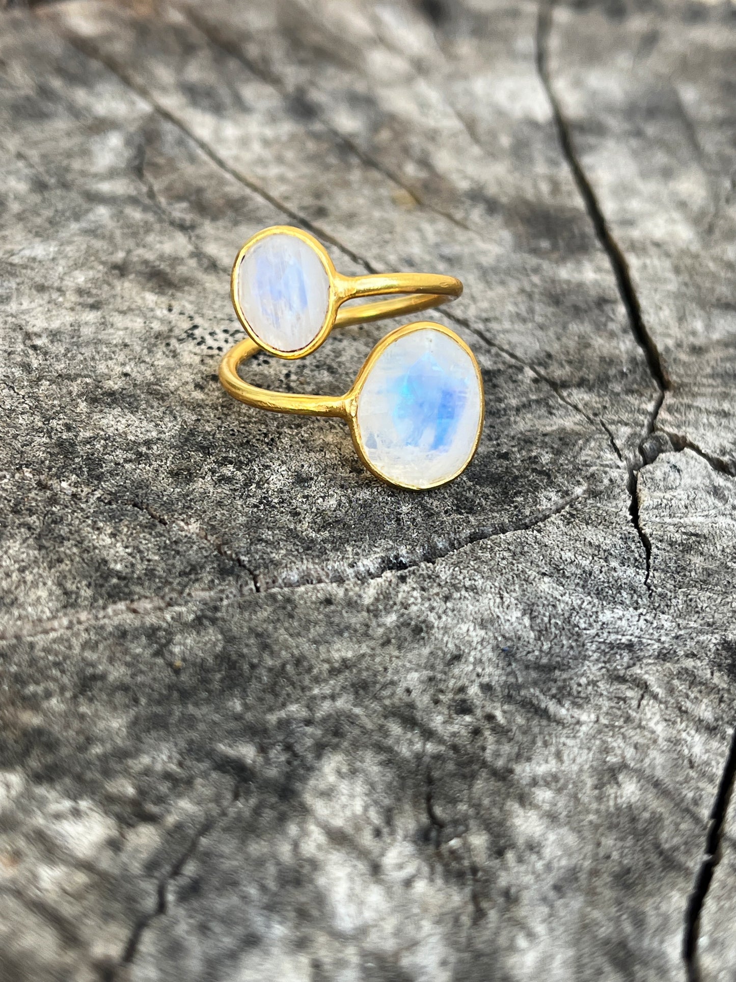 Moonstone & Pink Tourmaline Ring - Kybalion Jewellery