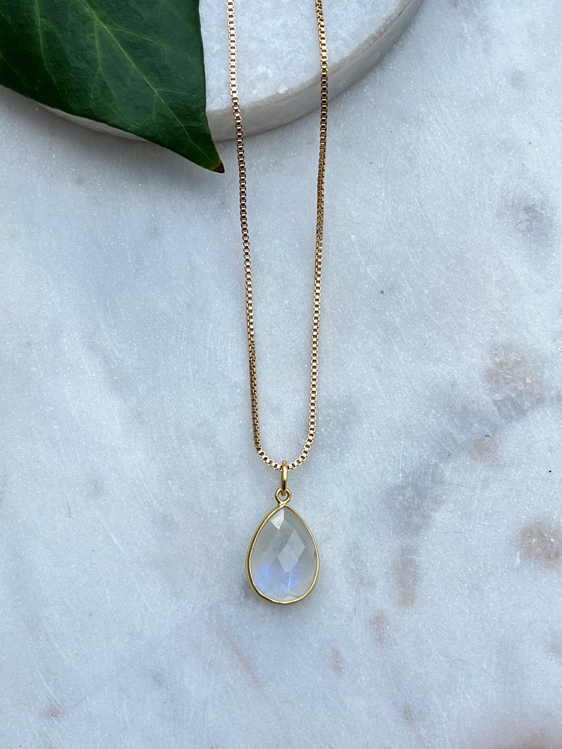 Moonstone Bezel Pendant Necklace - Kybalion Jewellery