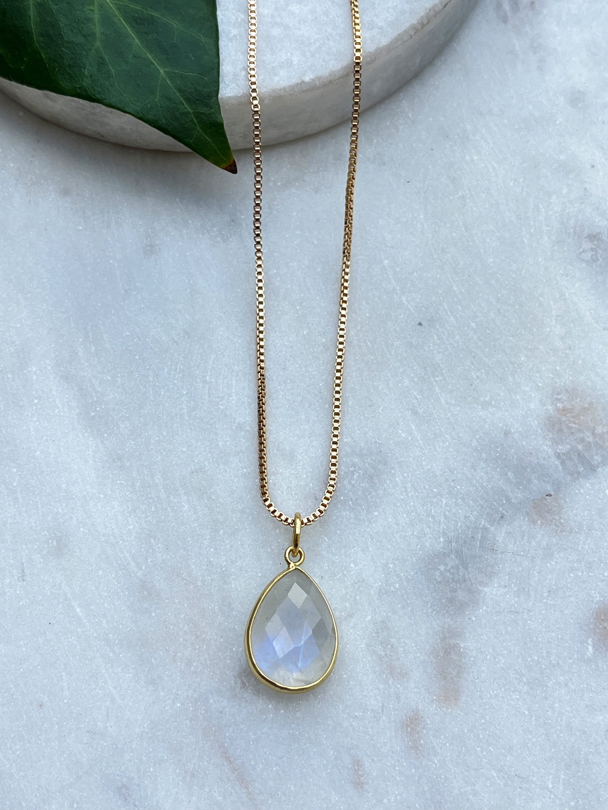 Moonstone Bezel Pendant Necklace - Kybalion Jewellery