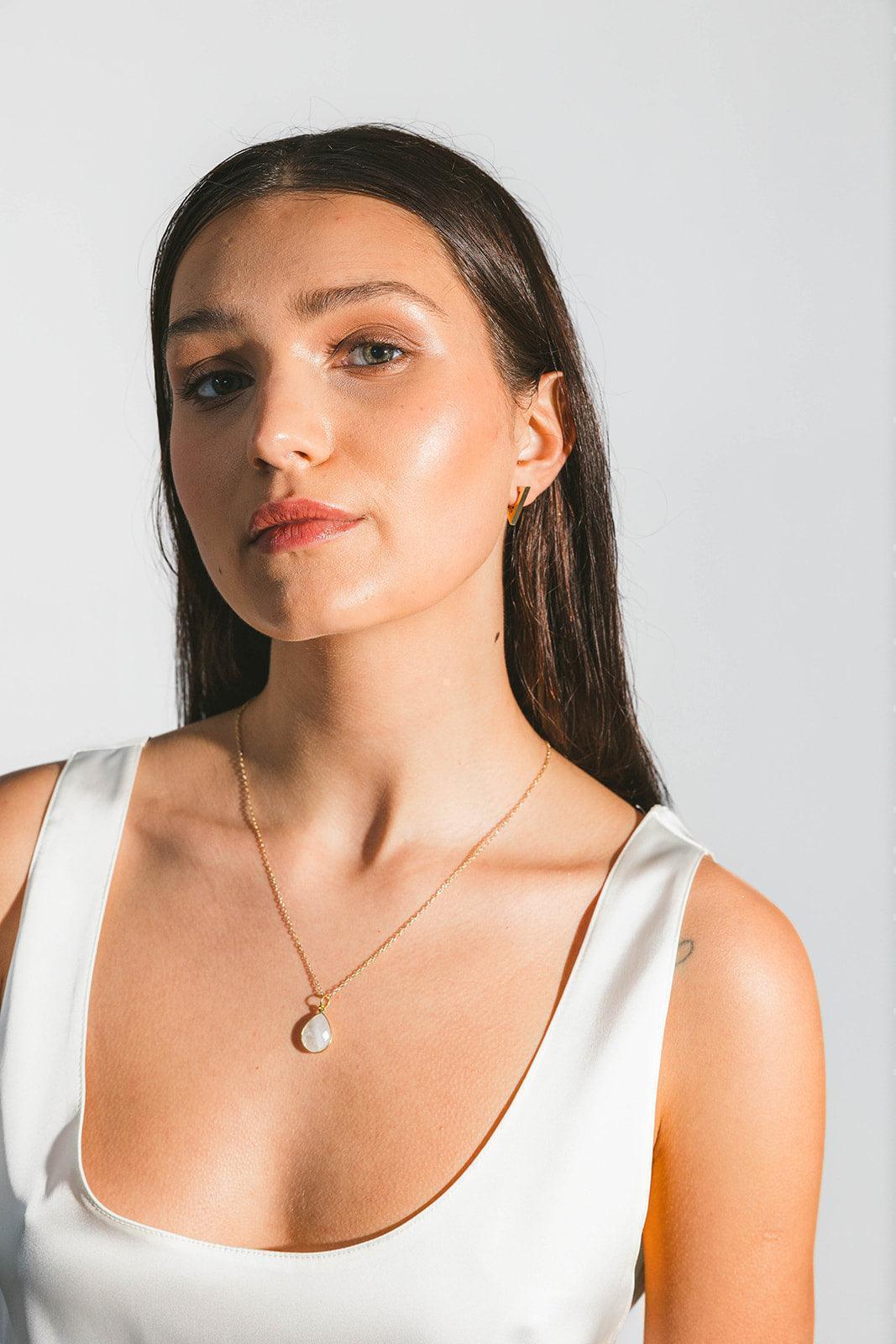 Moonstone Bezel Pendant Necklace - Kybalion Jewellery