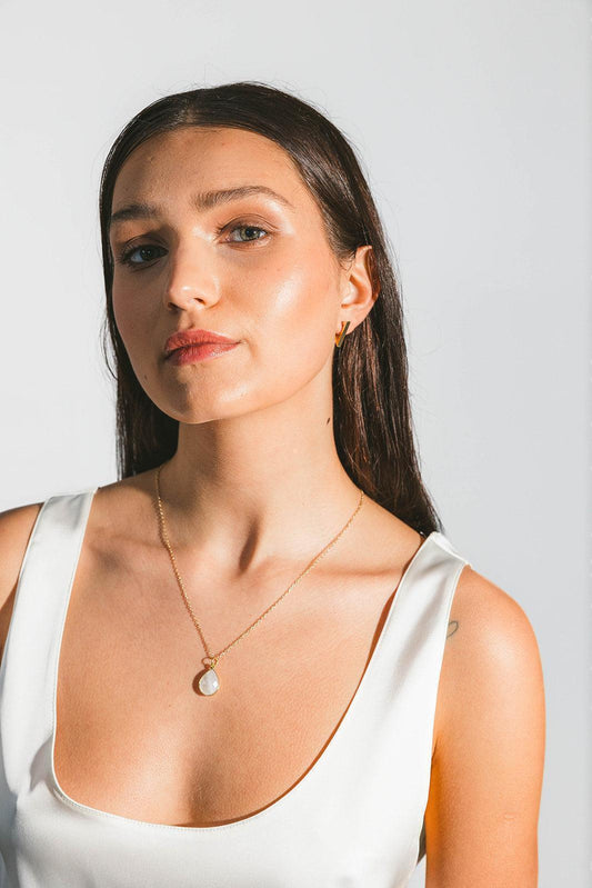Moonstone Bezel Pendant Necklace - Kybalion Jewellery