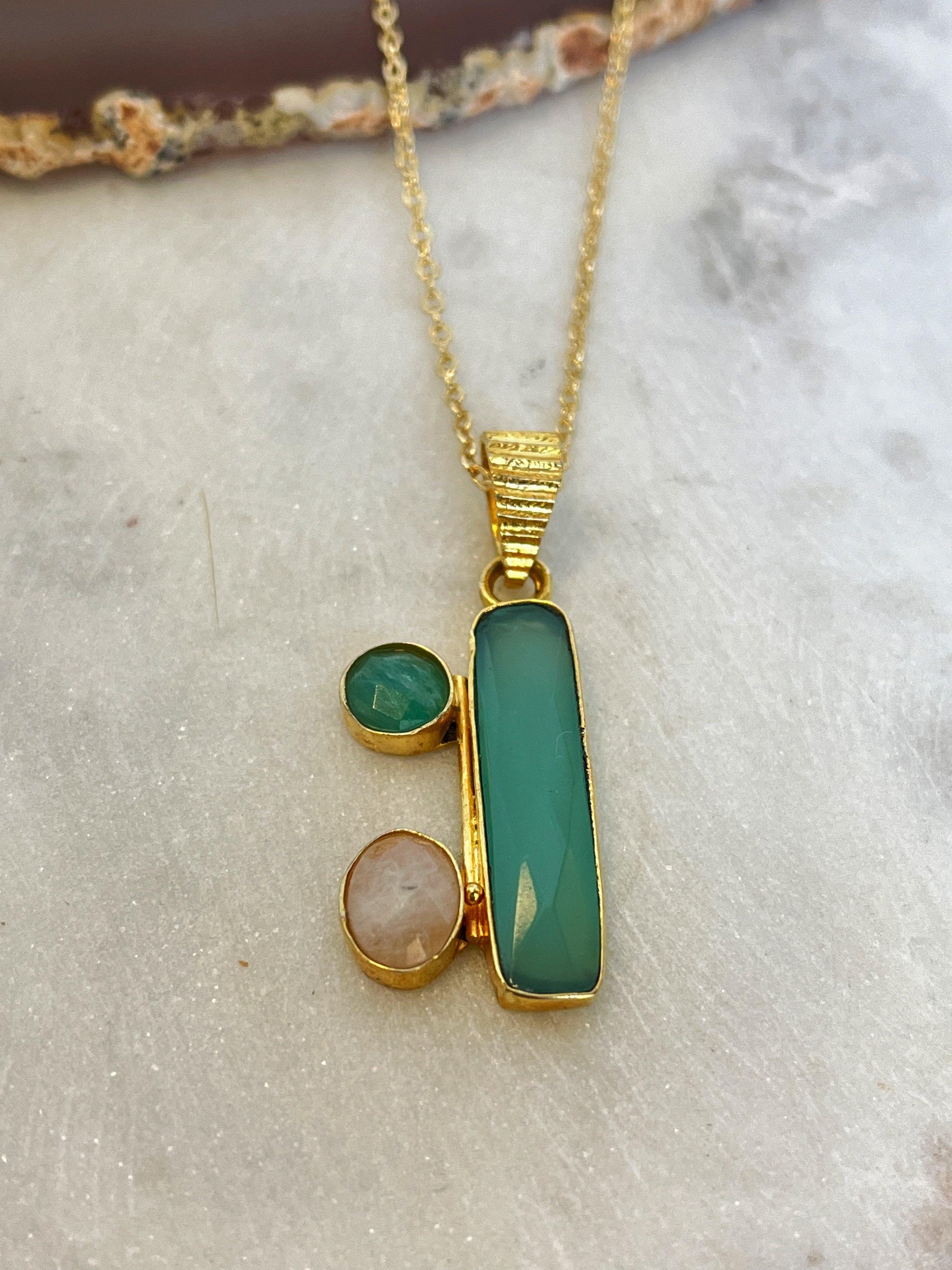 Multistone pendant necklace - Kybalion Jewellery