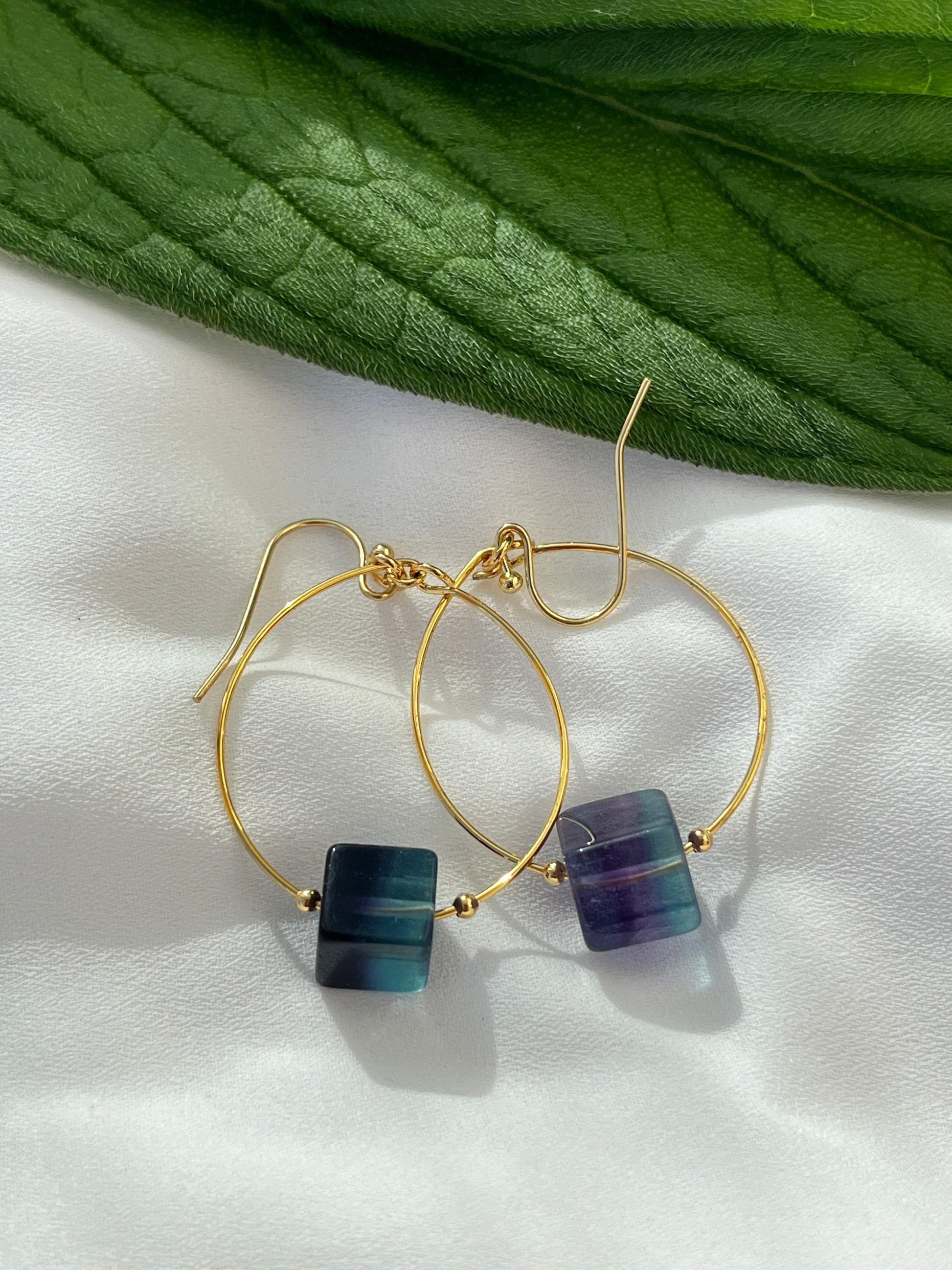 Rainbow Tournaline Hoops - Kybalion Jewellery