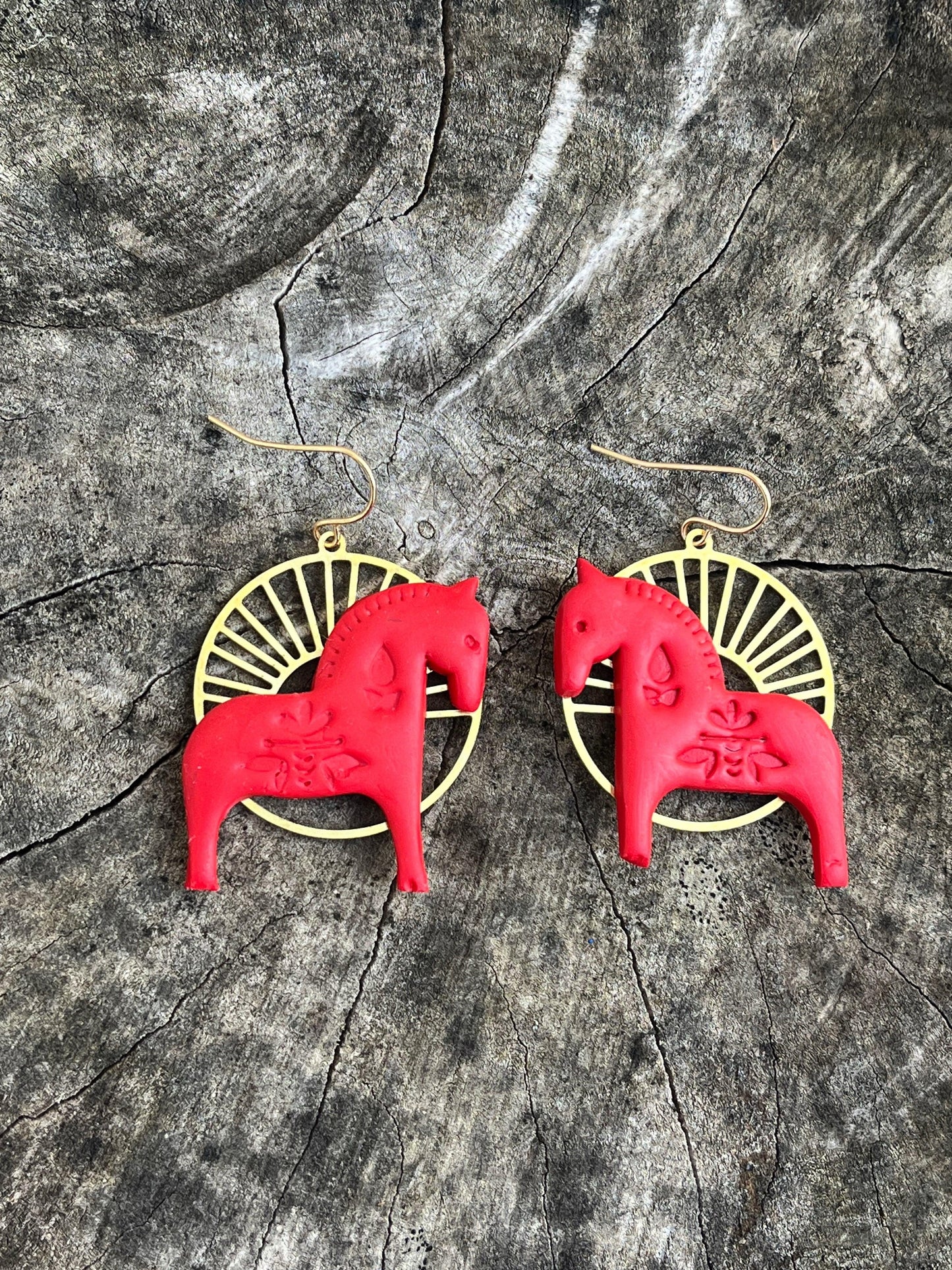 Red Rum Horse Earrings - Kybalion Jewellery