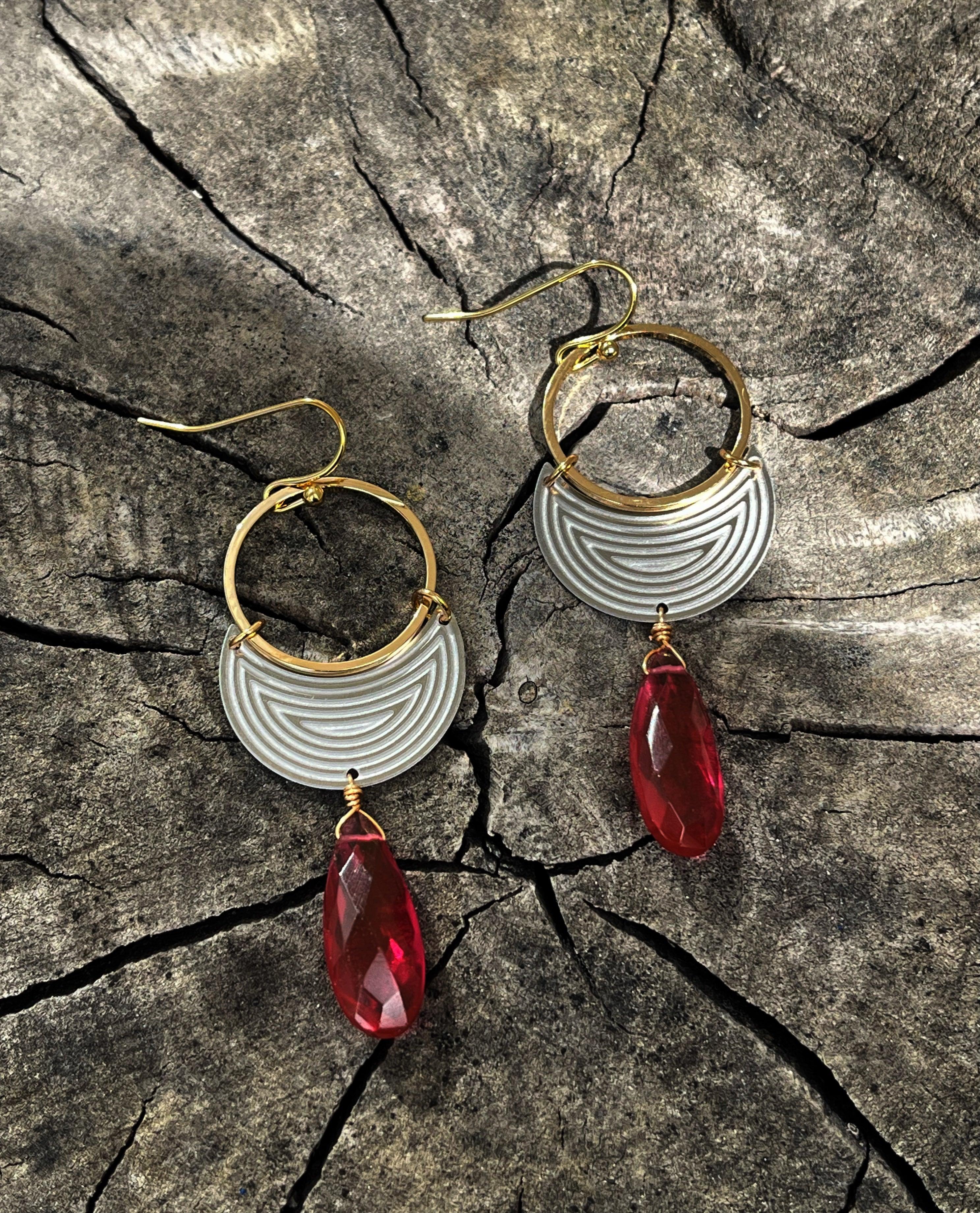 Selene Earrings - Moonstone & Tourmaline - LIMITED EDITION - Kybalion Jewellery
