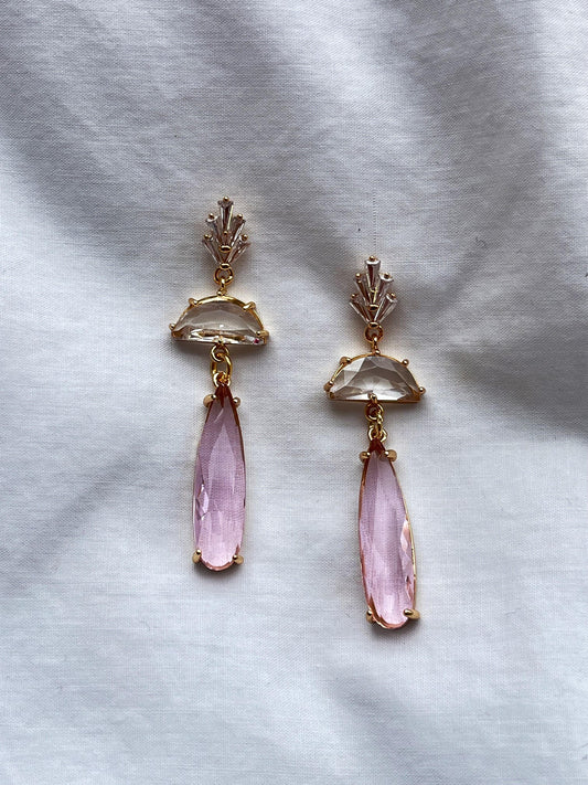 Statement Glass Earrings - Pink - Kybalion Jewellery
