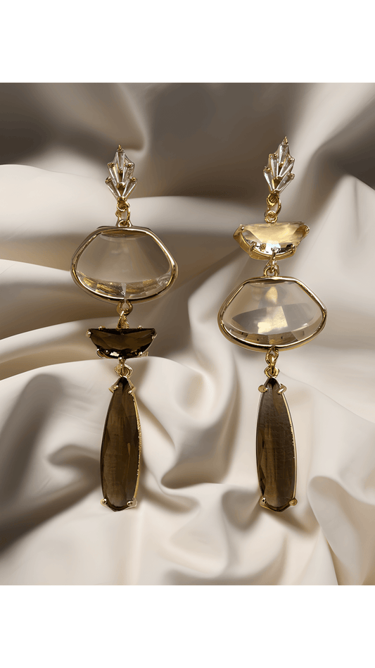 Statement Glass Earrings - Smokey - Kybalion Jewellery