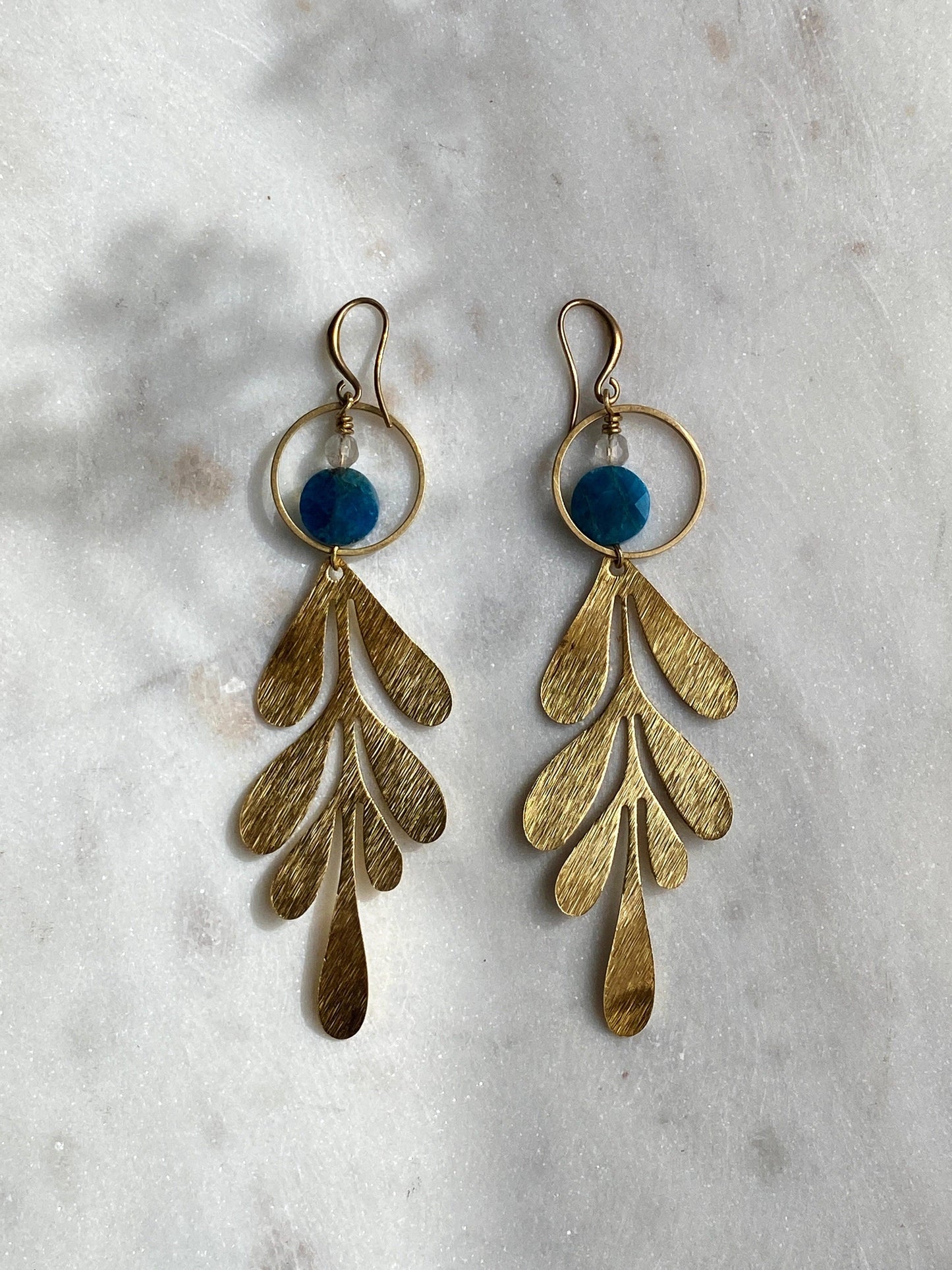 Apatite Leaf Earrings - Kybalion Jewellery