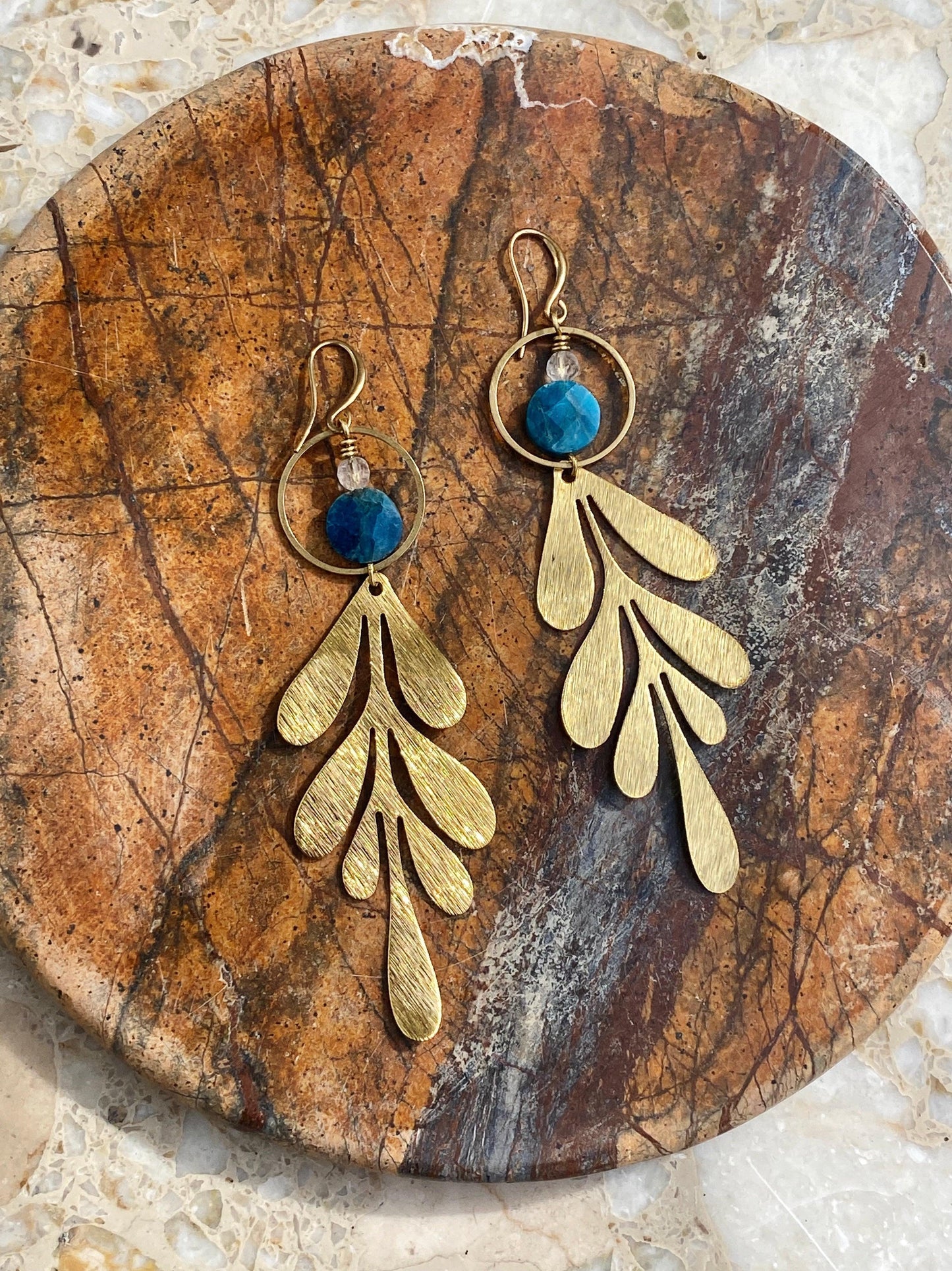 Apatite Leaf Earrings - Kybalion Jewellery