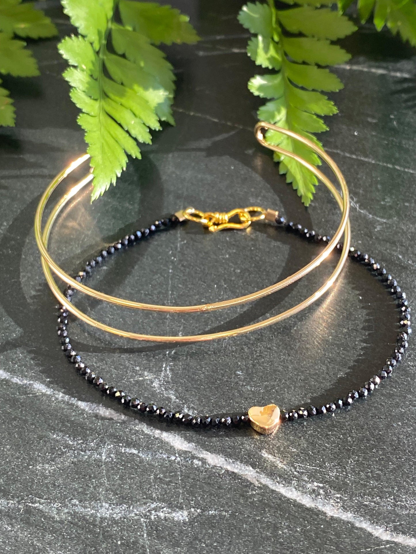 Black Tourmaline Heart Bracelet - Kybalion Jewellery