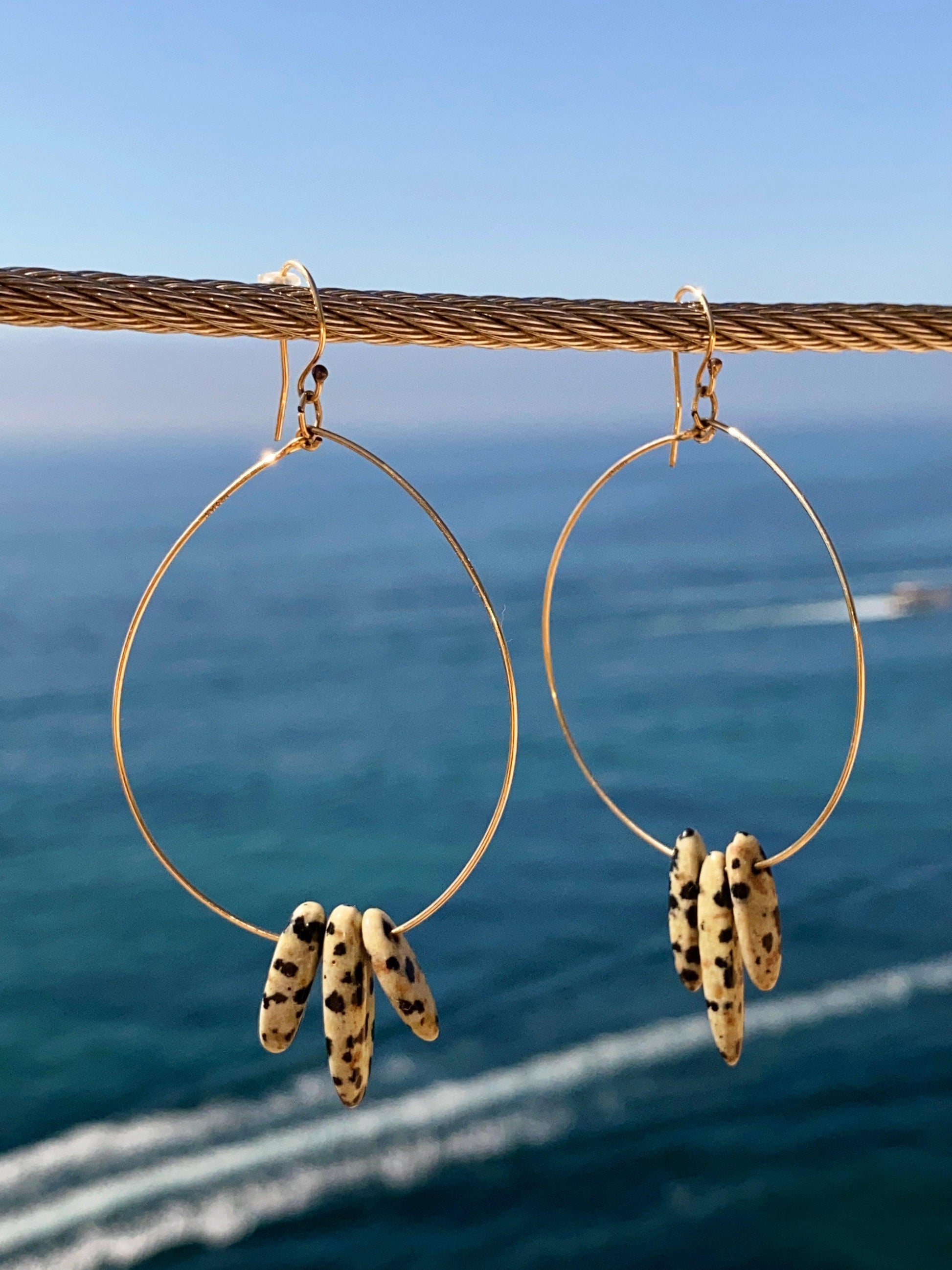 Dalmatian Jasper Gold Filled Earrings - Kybalion Jewellery