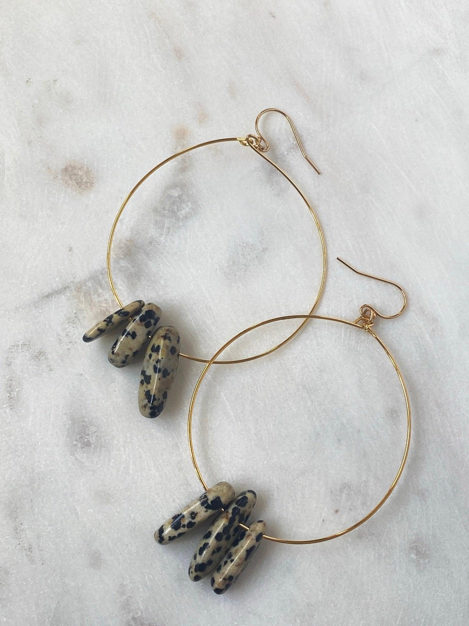 Dalmatian Jasper Gold Filled Earrings - Kybalion Jewellery