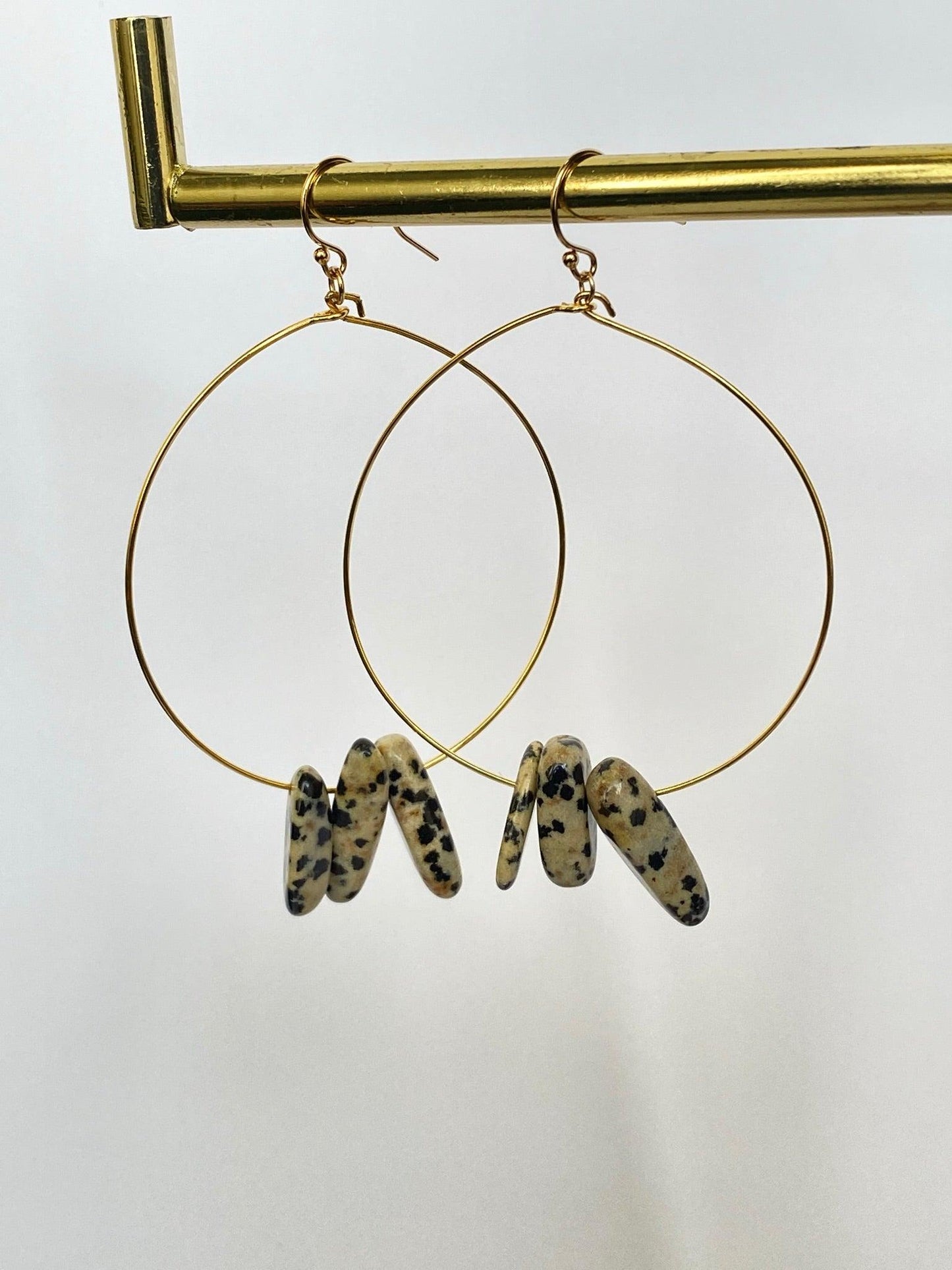 Dalmatian Jasper Gold Filled Earrings - Kybalion Jewellery