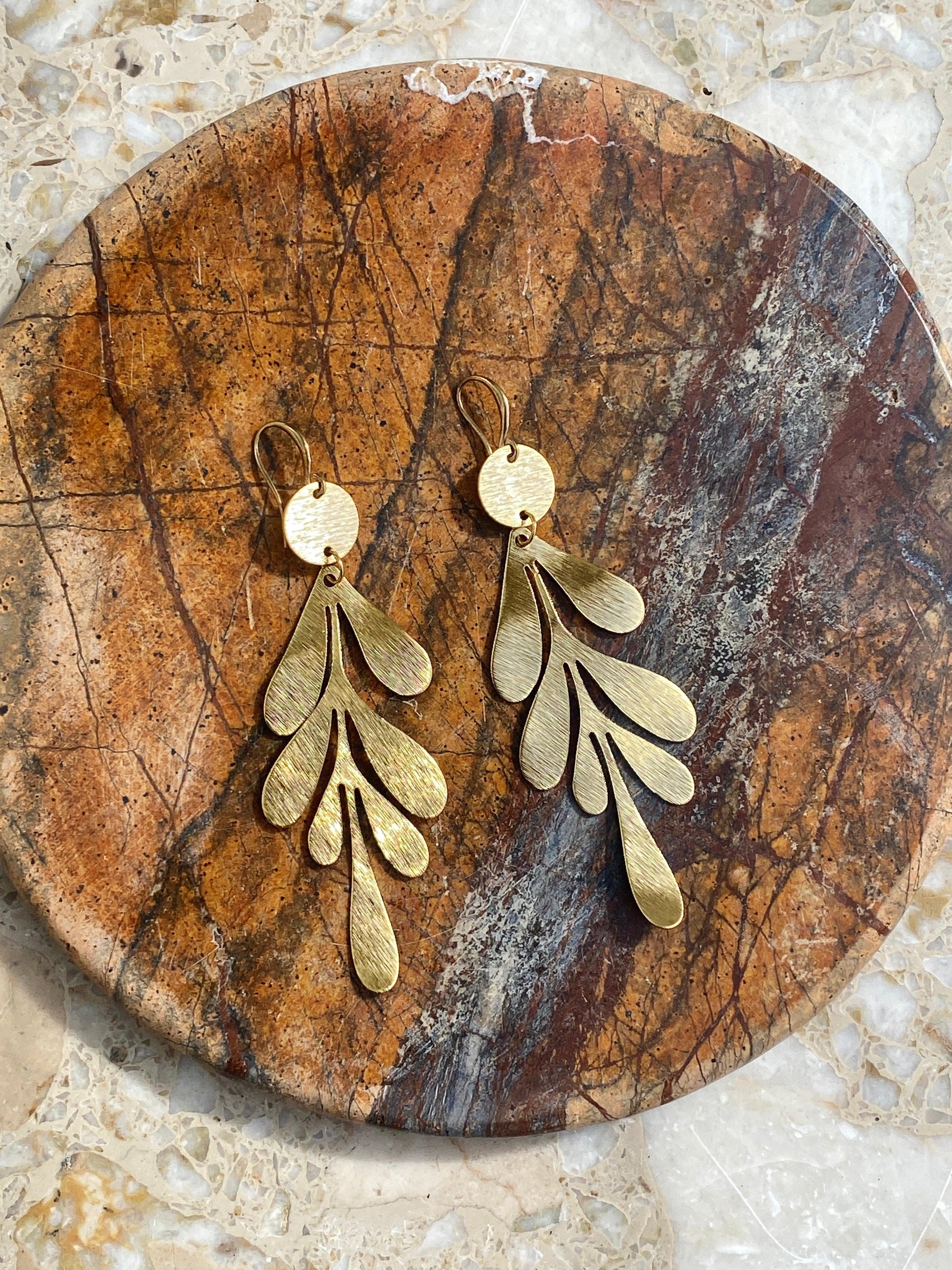 Gold Leaf Earrings - Kybalion Jewellery