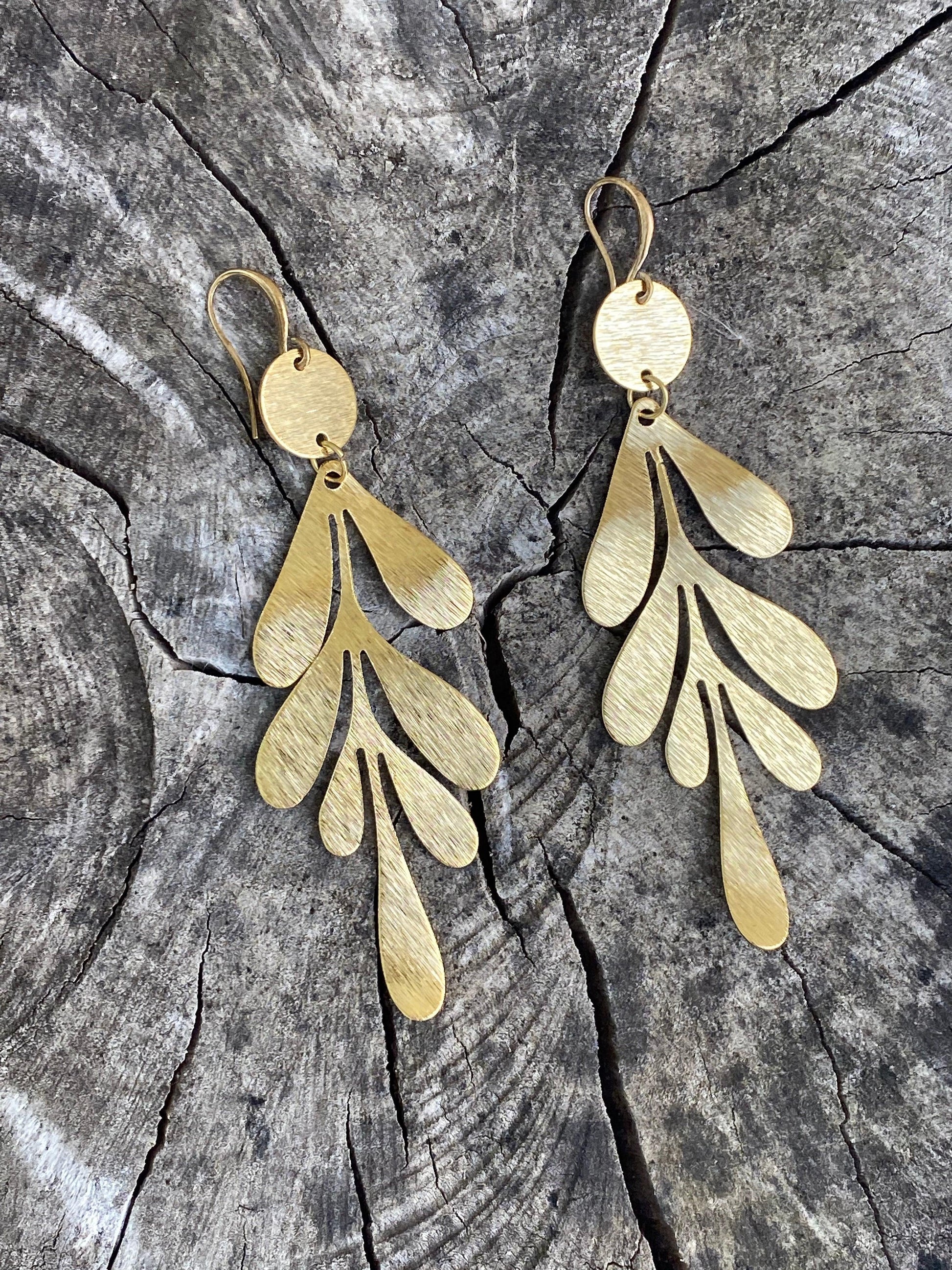 Gold Leaf Earrings - Kybalion Jewellery
