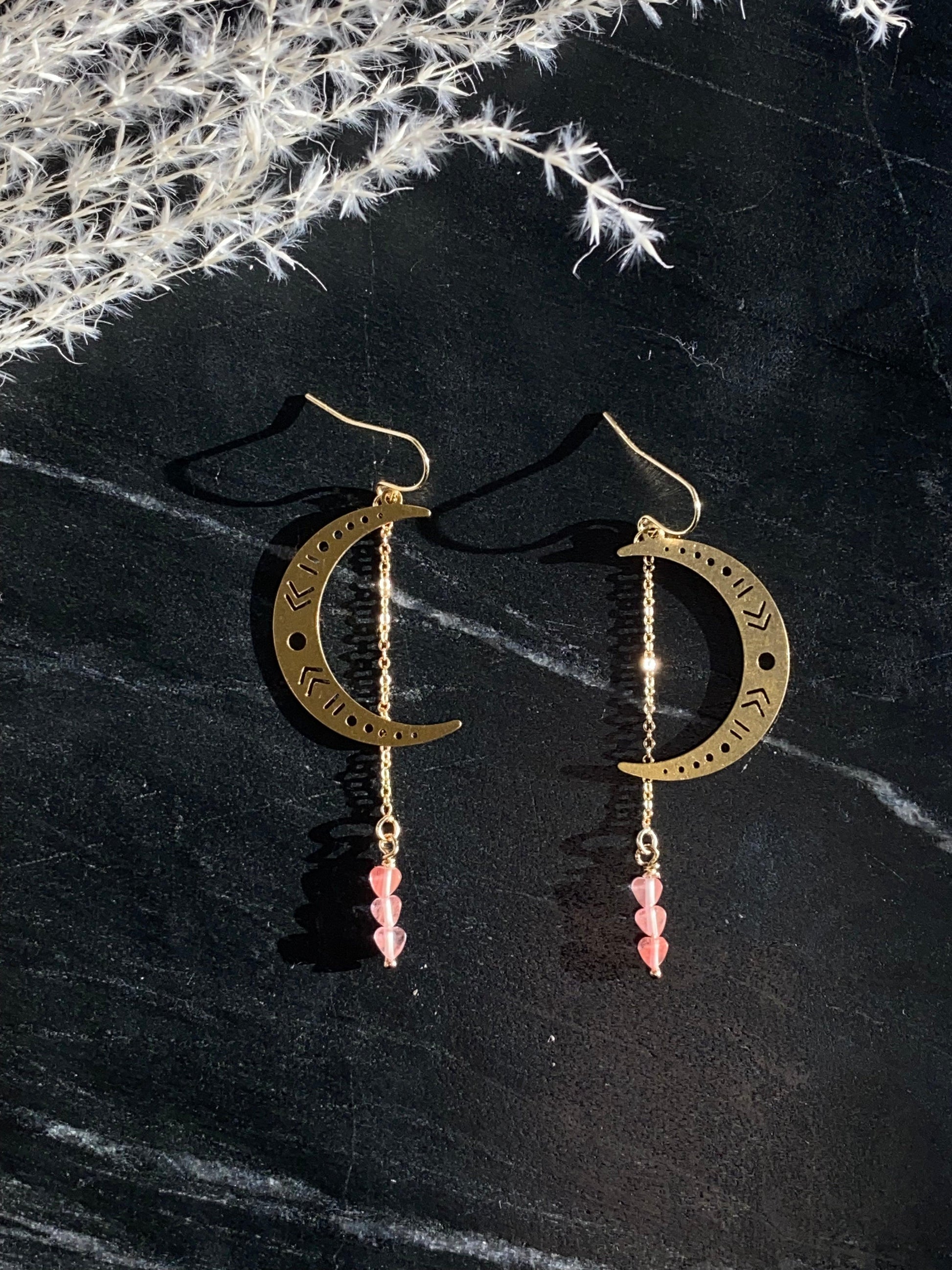 Heart Moon Earrings - Kybalion Jewellery
