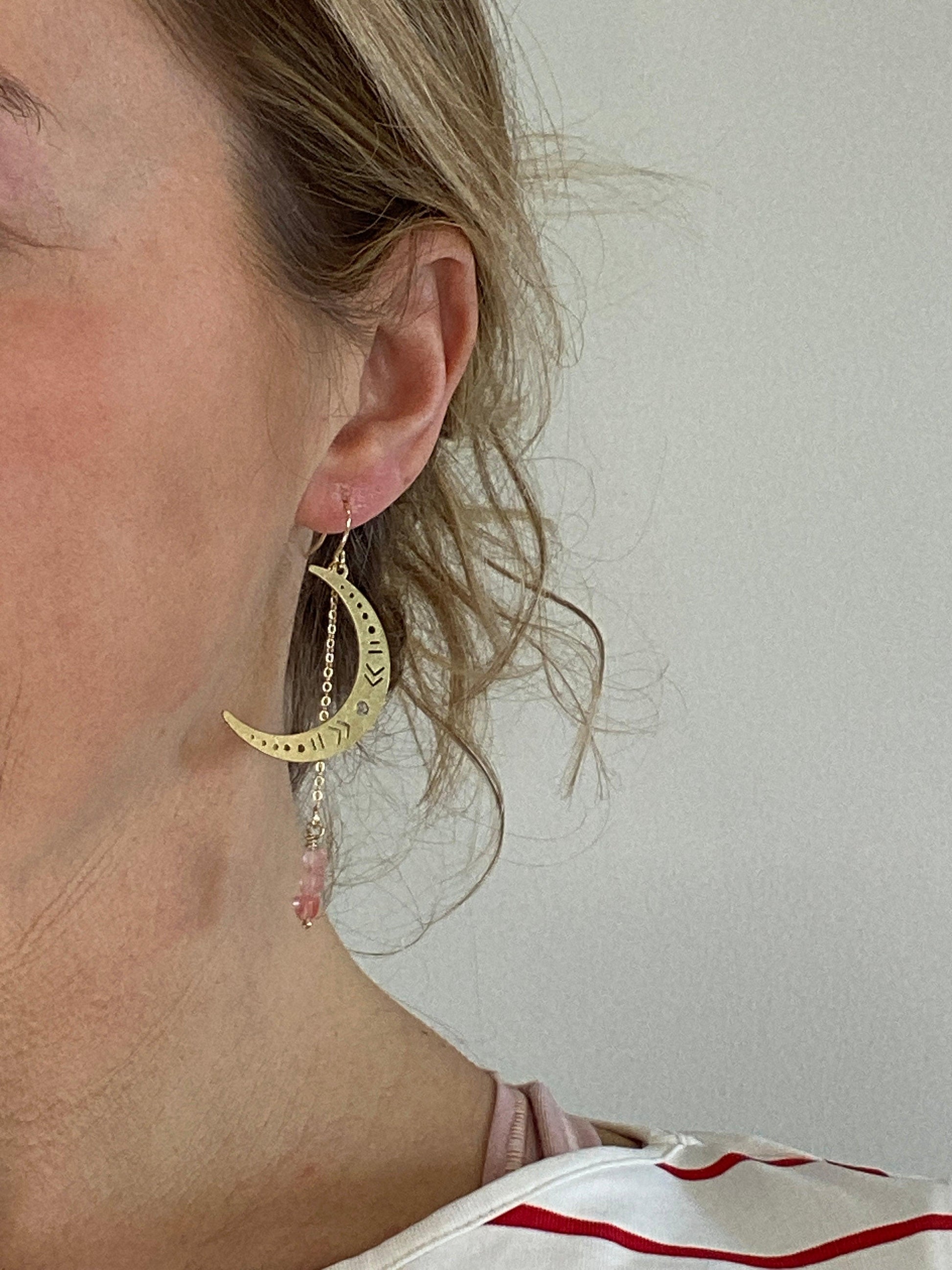 Heart Moon Earrings - Kybalion Jewellery