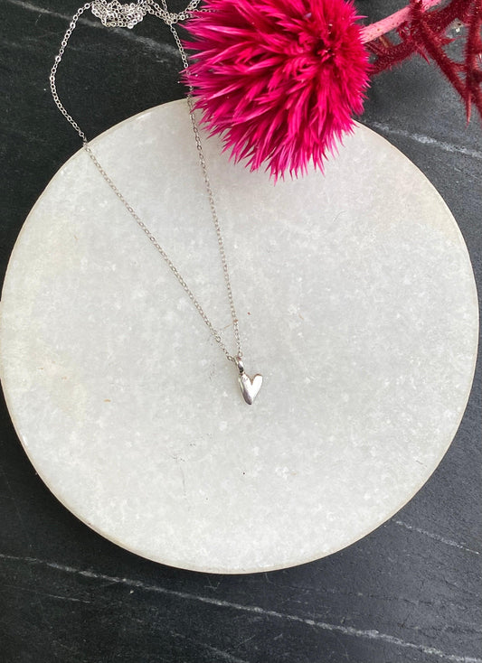 Sterling Silver Micro Heart Necklace - Kybalion Jewellery